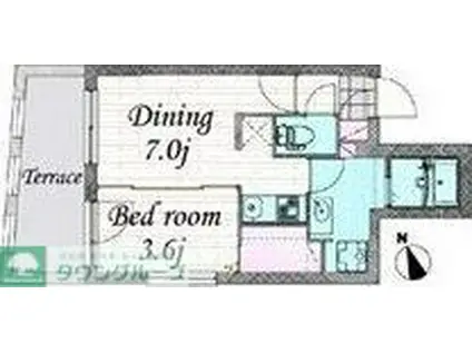 ブランシェ用賀(1DK/1階)の間取り写真