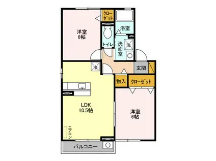 ルミエール(2LDK/2階)の間取り写真