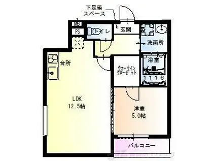 フジパレス東淡路II番館(1LDK/3階)の間取り写真