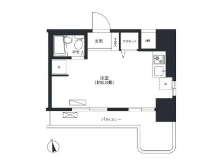 リーノ新宿若松町(ワンルーム/11階)の間取り写真