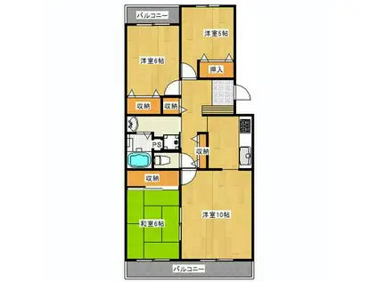 カーサグランデ並木(3LDK/1階)の間取り写真