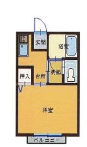 プラネットハウス(1K/1階)の間取り写真