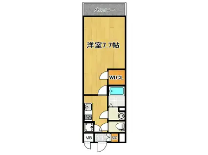 エスリード大阪グランゲート(1K/9階)の間取り写真