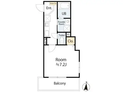 FORTEZZA TOKOROZAWA(1K/2階)の間取り写真