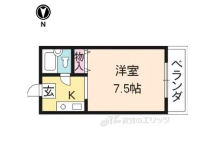 リンデンバウム(1K/2階)の間取り写真