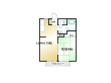 コーポミチル(1LDK/2階)の間取り写真