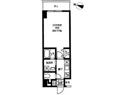 バレーヌ大森山王(1K/2階)の間取り写真