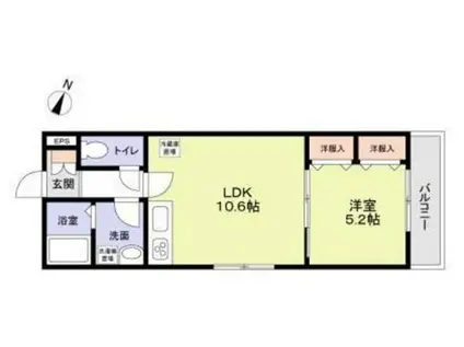 LUGEND大宮(1LDK/3階)の間取り写真