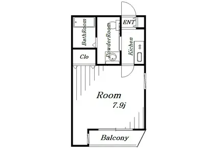 グロリオーサ幕張(1K/2階)の間取り写真