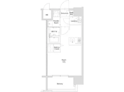 エンクレスト博多PARKSIDE(ワンルーム/10階)の間取り写真