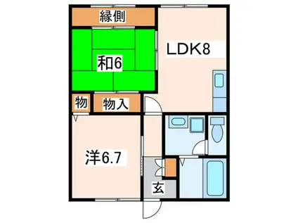 メゾンYASAKA(2LDK/2階)の間取り写真