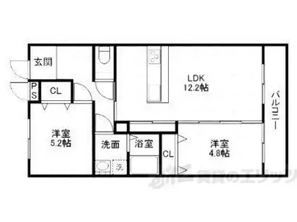 アーバンコート(2LDK/1階)の間取り写真