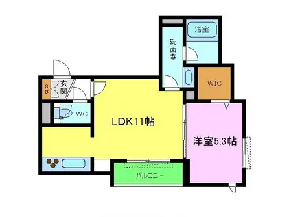 シャーメゾン宏仁(1LDK/2階)の間取り写真