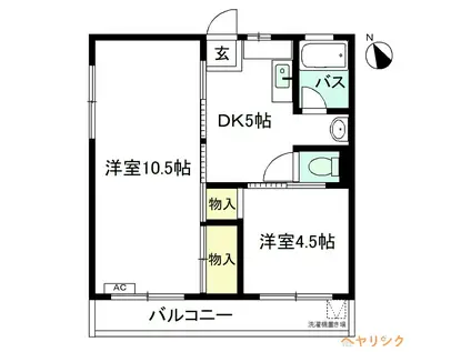 グランドマンション(2DK/4階)の間取り写真