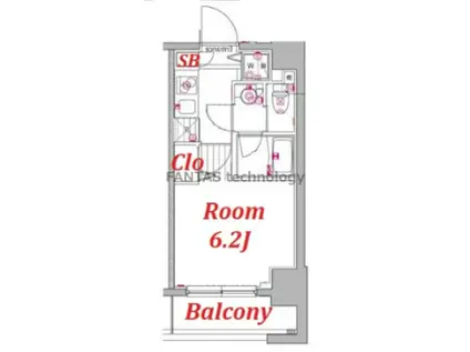 グランドガーラ白金高輪(1K/10階)の間取り写真