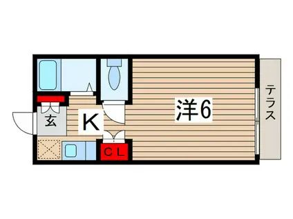 ベルサボワール(1K/1階)の間取り写真