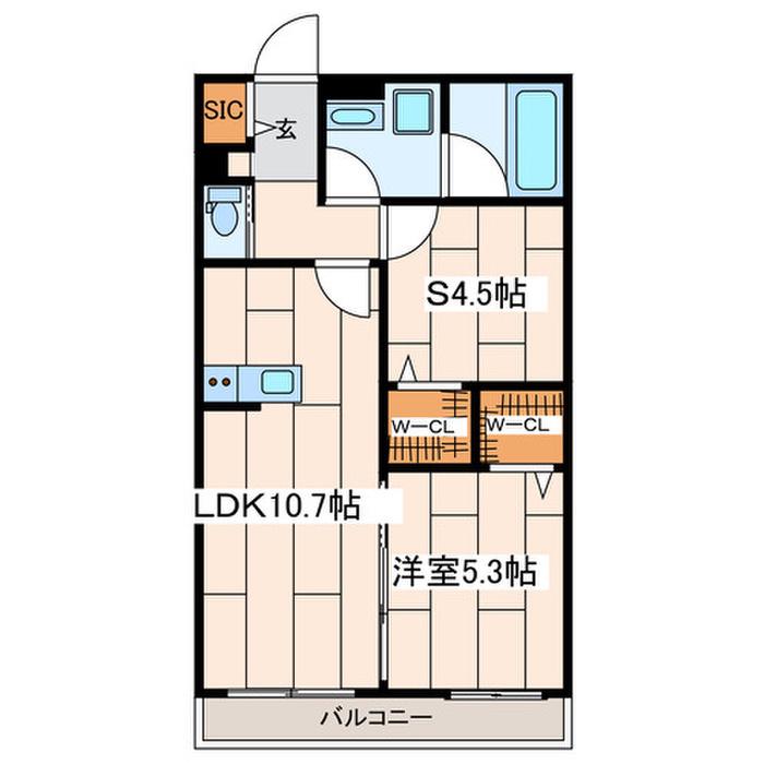 さくら十番館(1SLDK/2階)の間取り写真