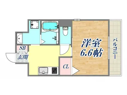 コモ西宮北口(1K/2階)の間取り写真