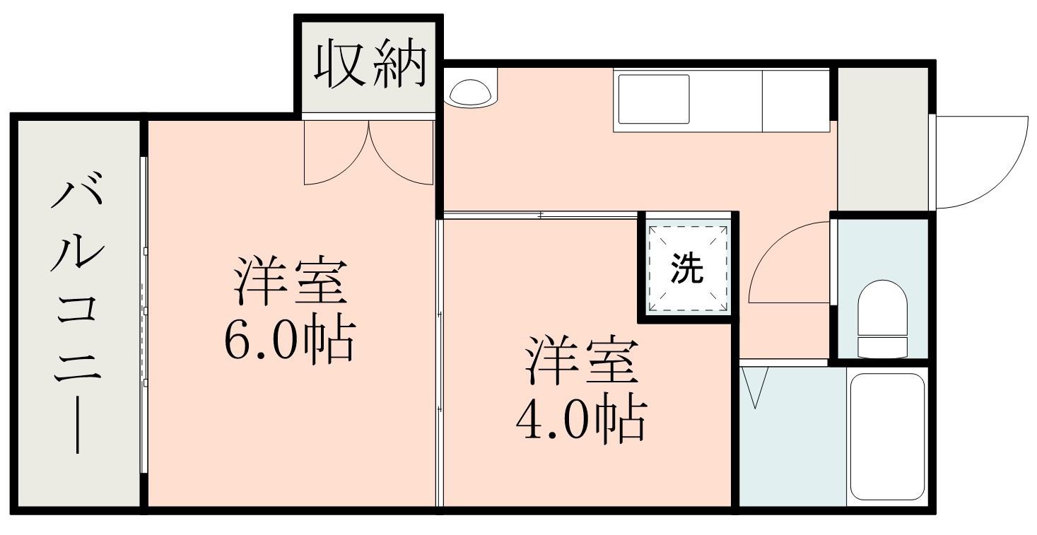 坂口ハイツ(2K/2階)の間取り写真