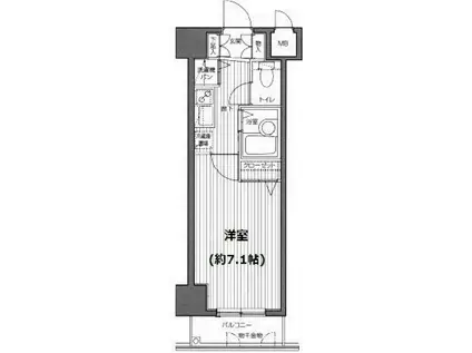 ガラステージ麻布十番(1K/11階)の間取り写真