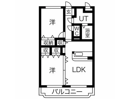 ユーミーしらさぎA(2LDK/2階)の間取り写真