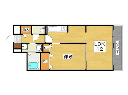 京阪本線 牧野駅 徒歩26分 3階建 新築(1LDK/2階)の間取り写真