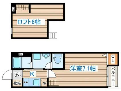 セラヴィ小田原(1K/2階)の間取り写真