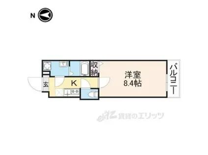 グランデコート御園橋(1K/2階)の間取り写真