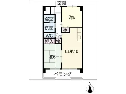 エコタウン勝川(2LDK/6階)の間取り写真