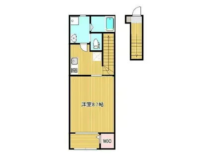 SOLENTO(1K/2階)の間取り写真