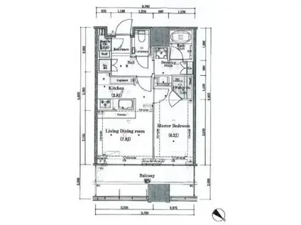 CAPITAL GATE PLACE THE TOWERキャピタルゲ(1LDK/20階)の間取り写真