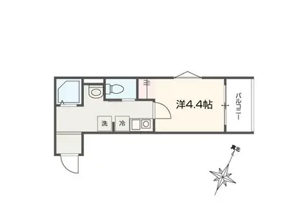 MELLAS清瀬III メルラスキヨセスリー(1K/2階)の間取り写真