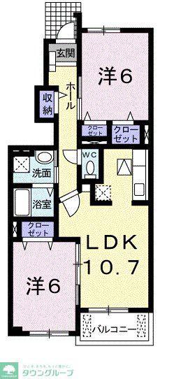 メゾンド・ラ・メール(2LDK/1階)の間取り写真