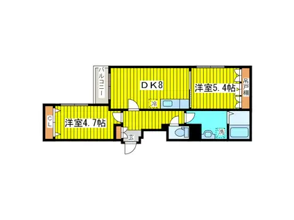 メゾンド桜(2DK/1階)の間取り写真