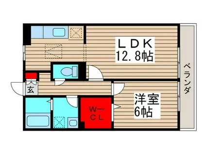 パークサイド西船B(1LDK/1階)の間取り写真