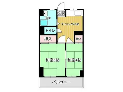 ニュー荻窪マンション(2DK/6階)の間取り写真