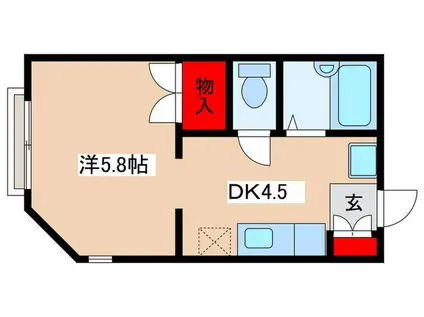 モンシャト―IWANAGA(1DK/2階)の間取り写真