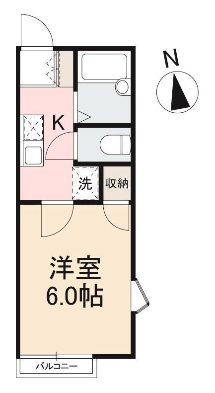 フォレスト三条(1K/2階)の間取り写真