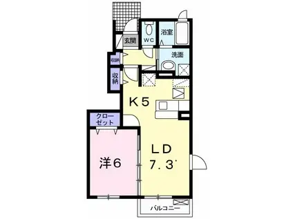 ブリーズ・ハウス(1LDK/1階)の間取り写真