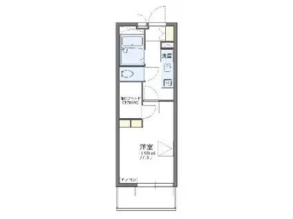 レオパレス横山B(1K/3階)の間取り写真