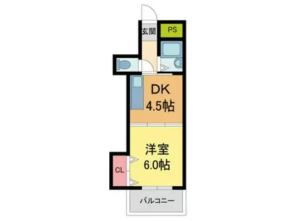 ベルメゾン西宮(1DK/4階)の間取り写真