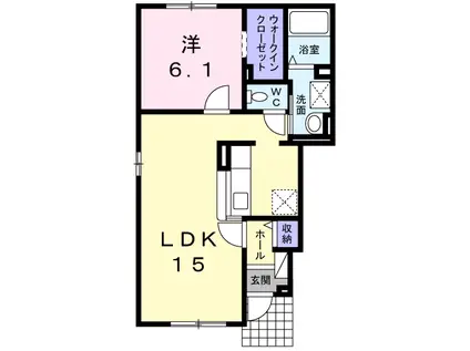 リアンカムイ(1LDK/1階)の間取り写真