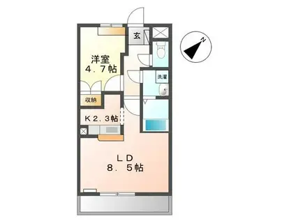 チュラ・ハウスⅡ(1LDK/2階)の間取り写真