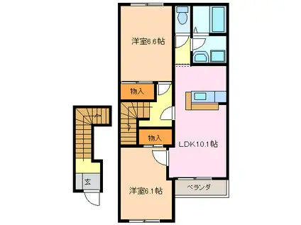 ボスコアバンティ(2LDK/2階)の間取り写真