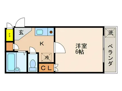 ラトゥール牧眞I(1K/1階)の間取り写真