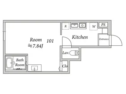ATTIC OTSUKA(ワンルーム/1階)の間取り写真