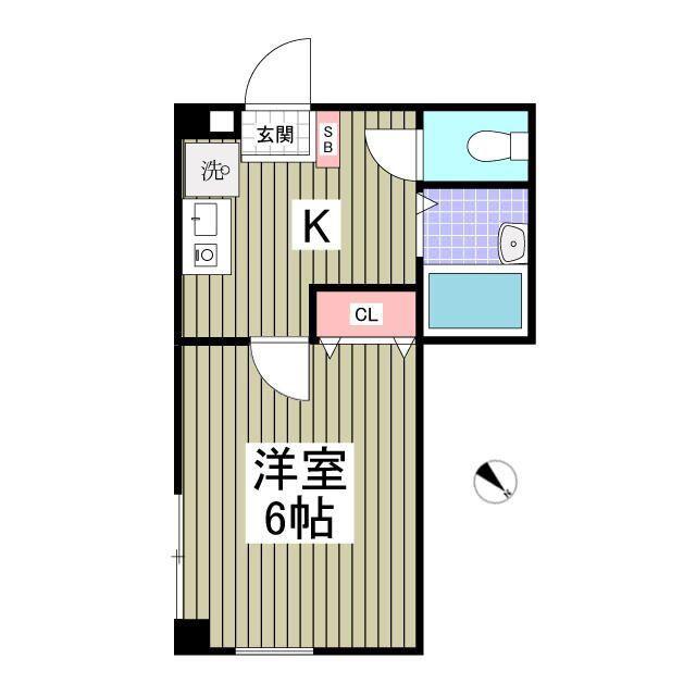 国松ビル(1K/2階)の間取り写真