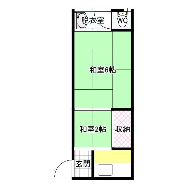 リバーハイツ東新町(2K/1階)の間取り写真