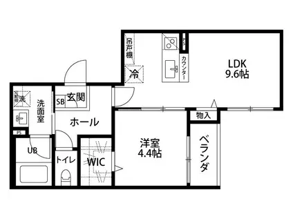 シアビータ姥ケ山(1LDK/2階)の間取り写真
