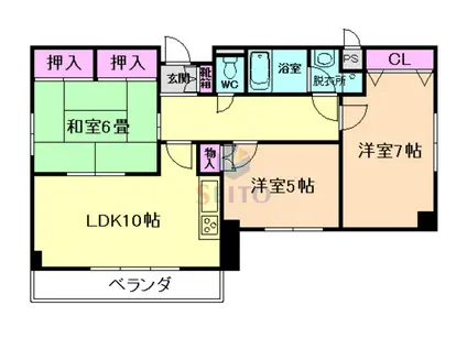 グレース曽根II(3LDK/3階)の間取り写真